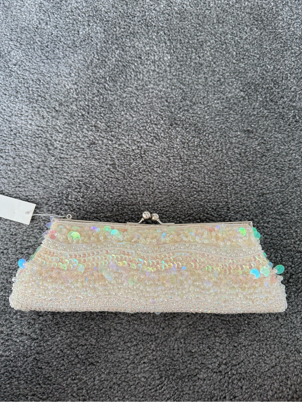 Iridescent Sequin Beaded Clutch - Women Bags